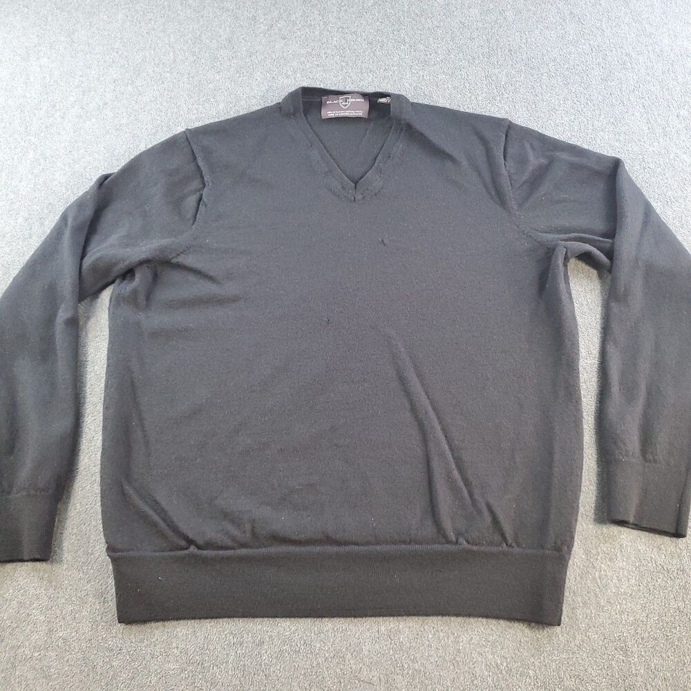 Black Brown 1826 Sweater Womens Merino Wool V-Neck Black Size XLarge